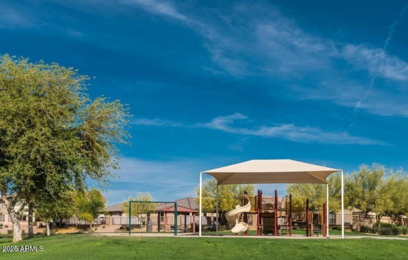 Playground behind house