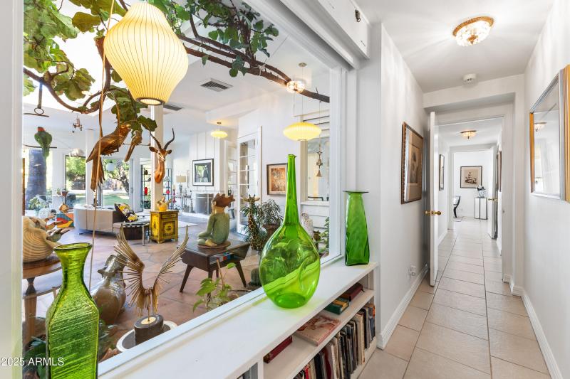 Window to atrium/family room