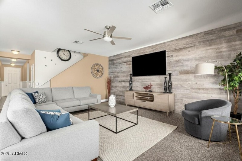 Virtually Staged Family Room