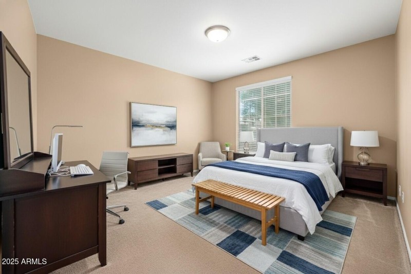 Virtually staged master downstairs