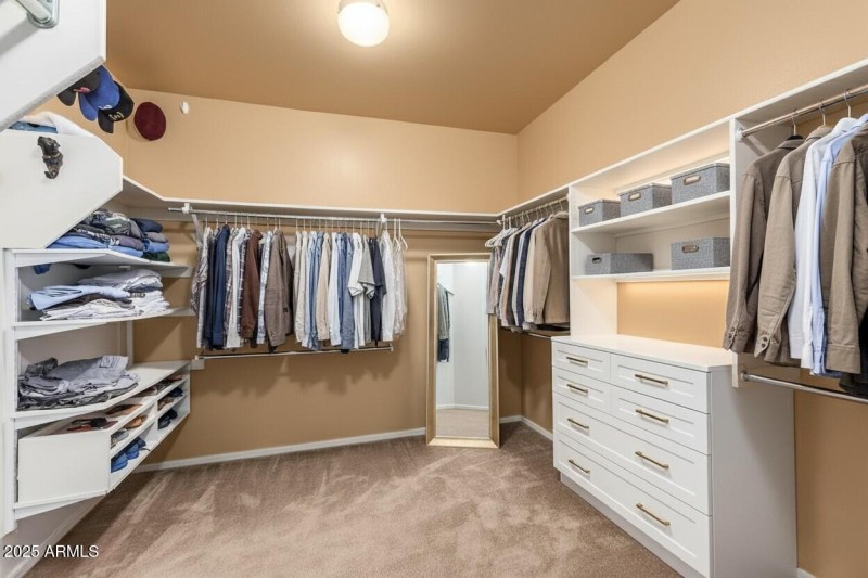 Virtually staged primary closet