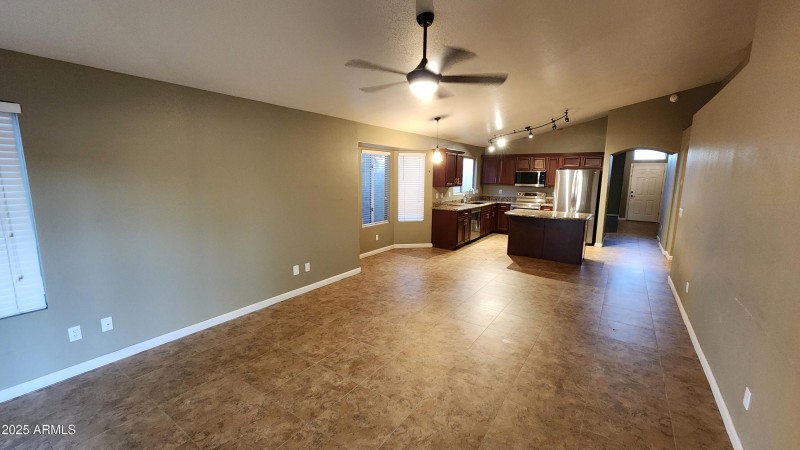 Great Room to Kitchen from patio door