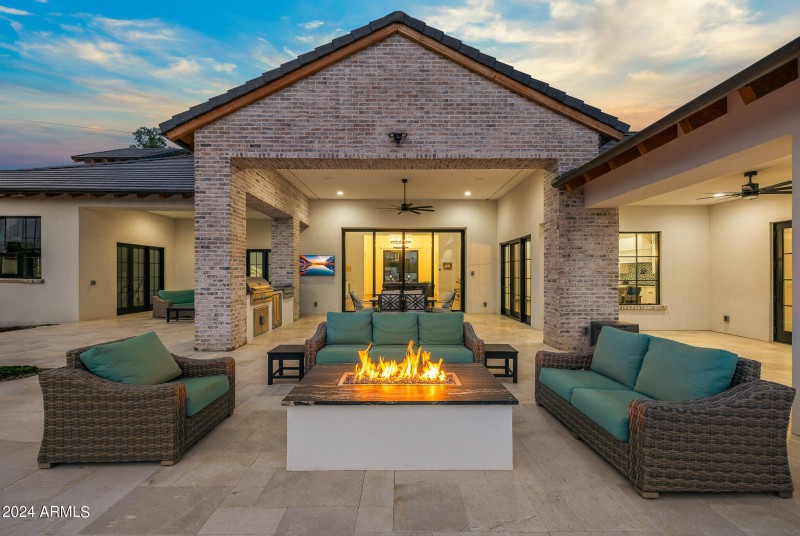 91back yard patio gas fireplace lounge