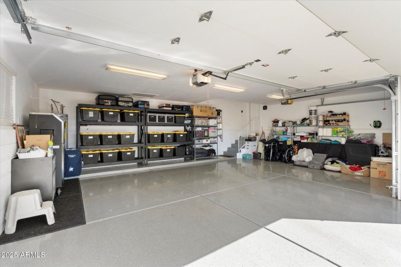 Immaculate garage with abundant storage
