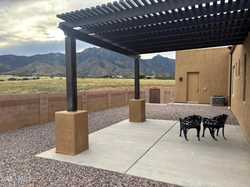 backyard view and pergola