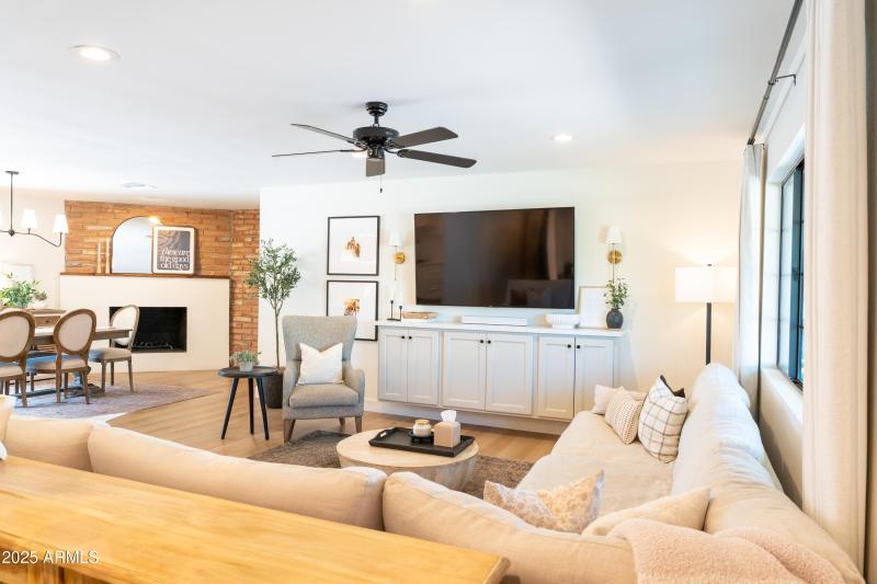 Living Room w view to Kitchen and Dining