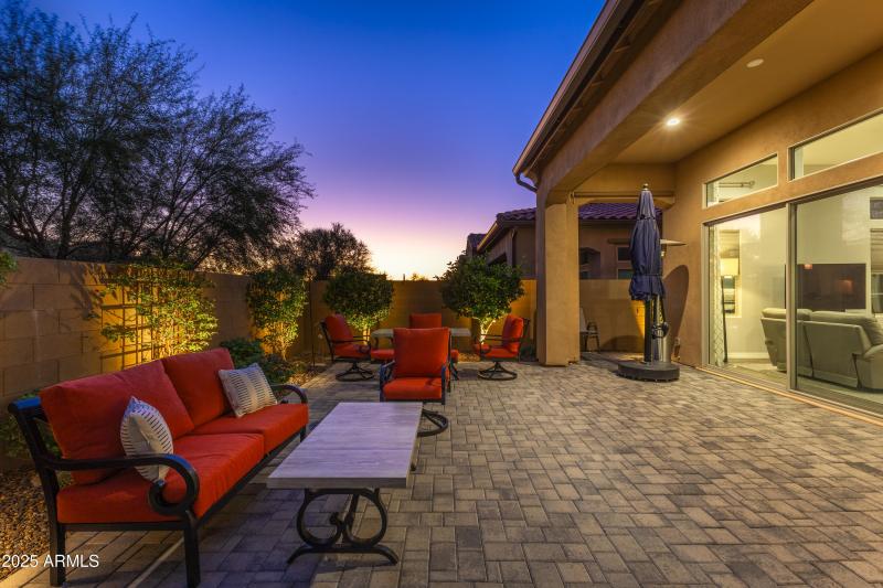 Backyard Patio At Twilight