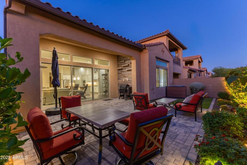 Backyard Patio At Twilight