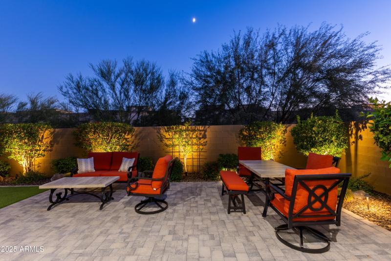 Backyard Patio At Twilight