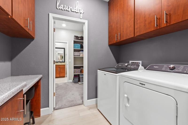 Laundry/Desk area leads to Closet