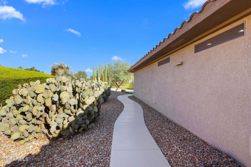 Desert Landscaped side Walkway