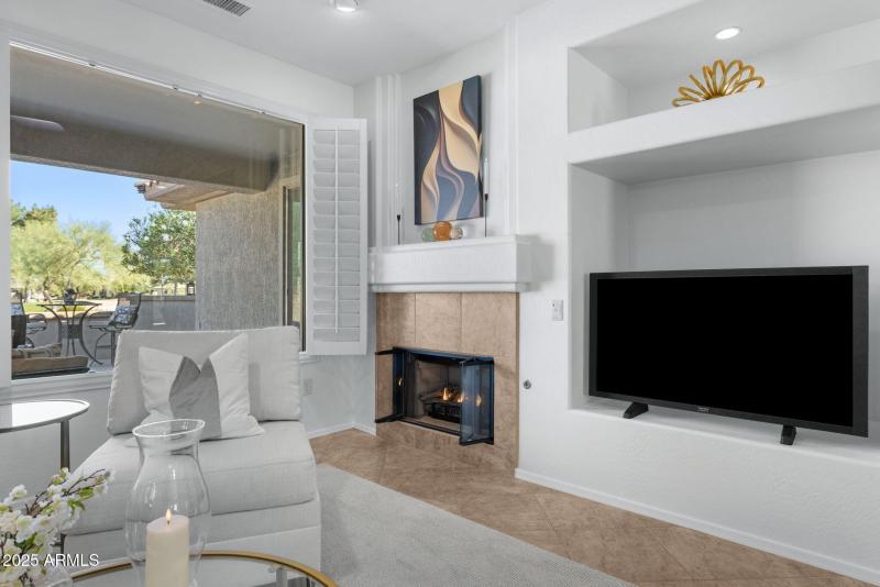 Gas Fireplace and Lighted Entertainment