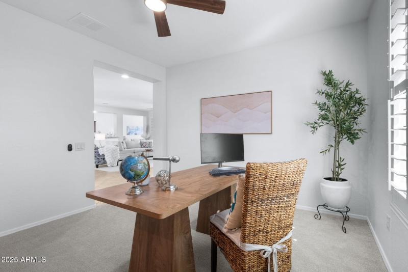 Office looks out to Grand Living