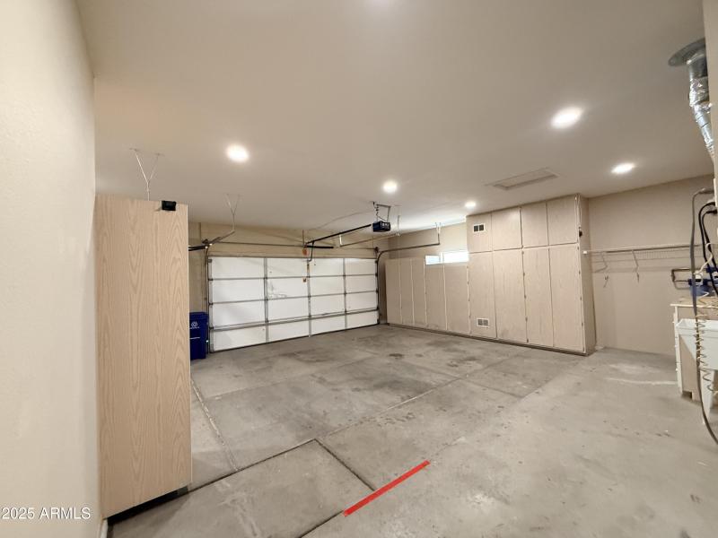 Garage with Storage Cabinets
