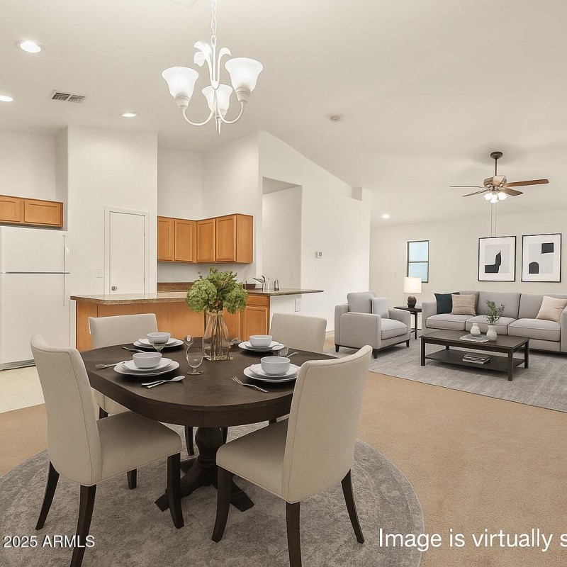 Virtually Staged Open Floor Plan