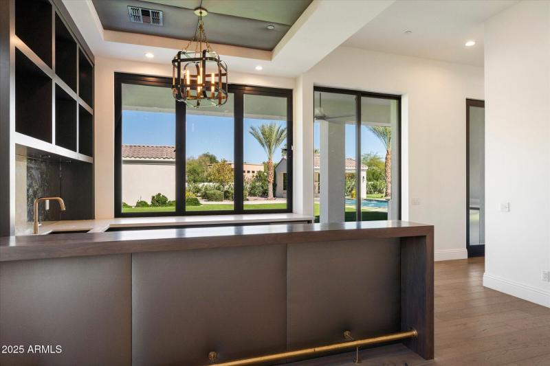 Wet bar opens to patio