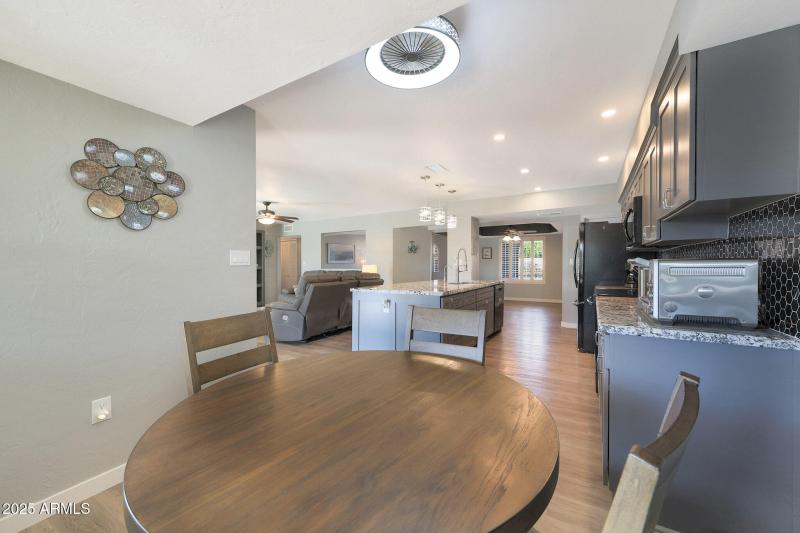 Eat in kitchen with back yard view