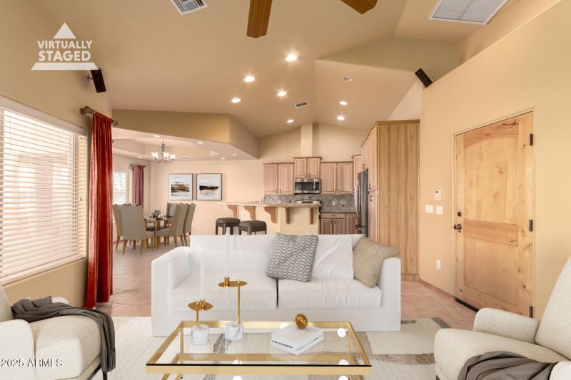 VIRTUALLY STAGE FAMILY ROOM/KITCHEN