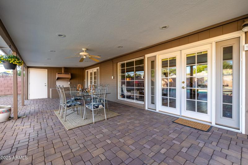 Spacious Covered Paver Patio