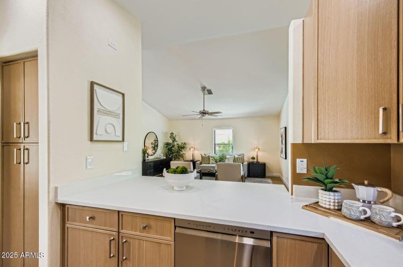 Breakfast Bar Open to Living Area