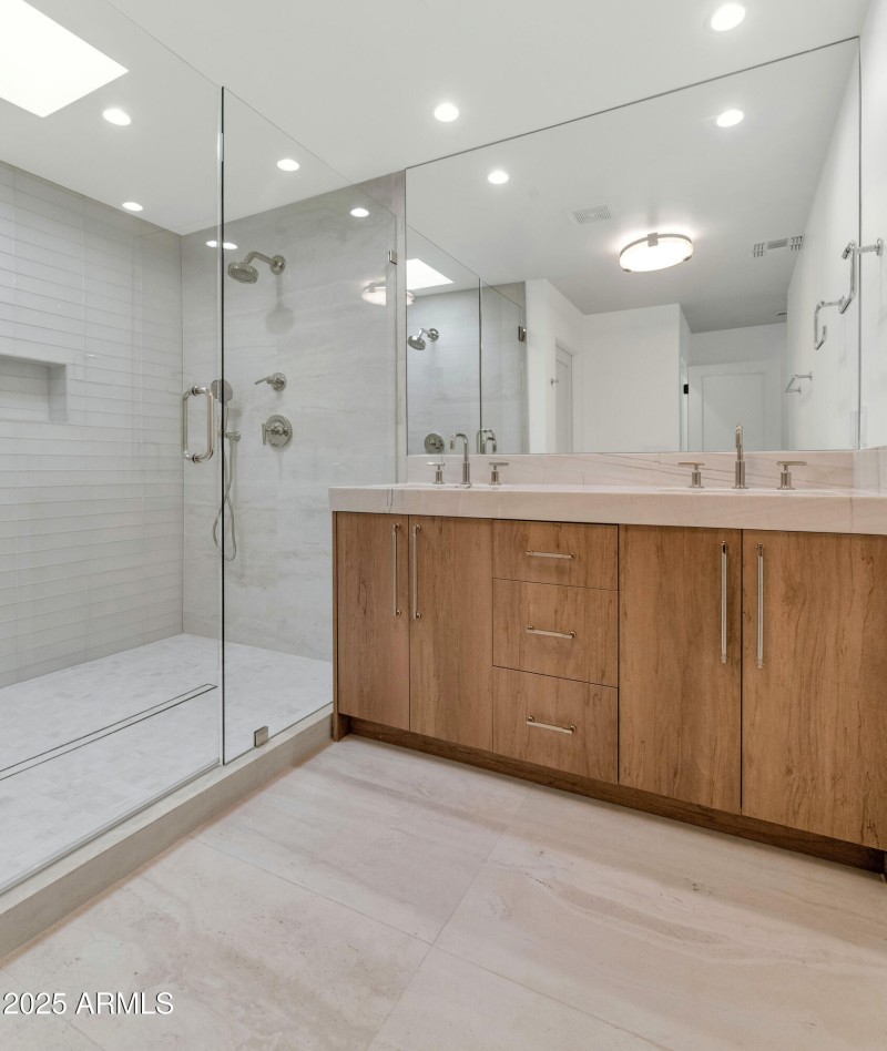 Huge Shower with glass enclosure