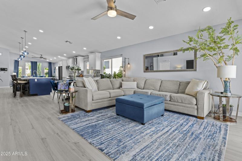 Living area open to kitchen