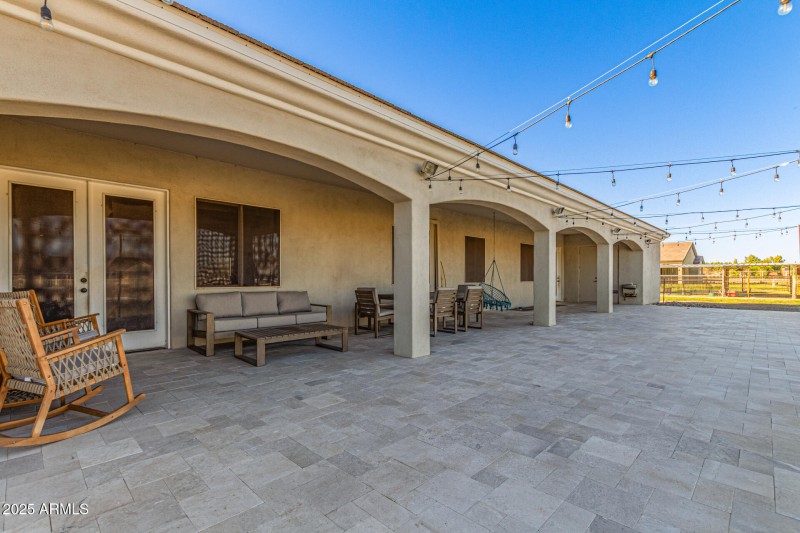 Backyard covered patio