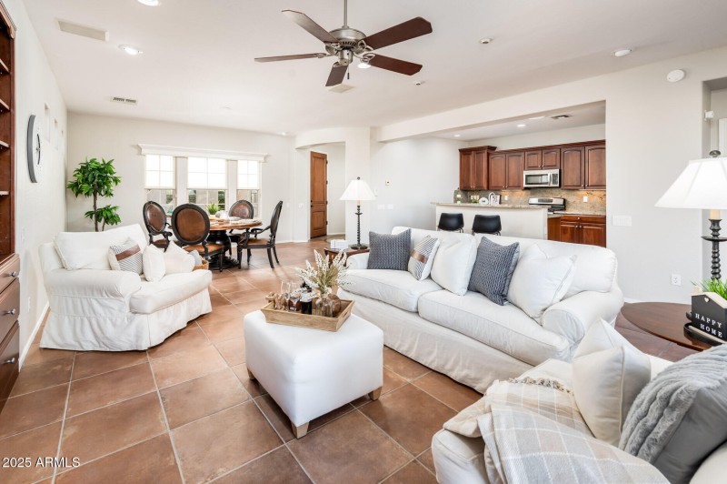 Open Concept to Dining and Kitchen