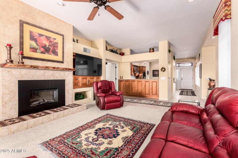 Living Room-kitchen:front entry view