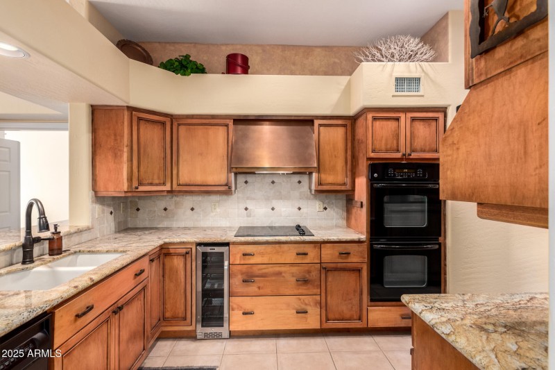 Kitchen -double oven, hood range, sink