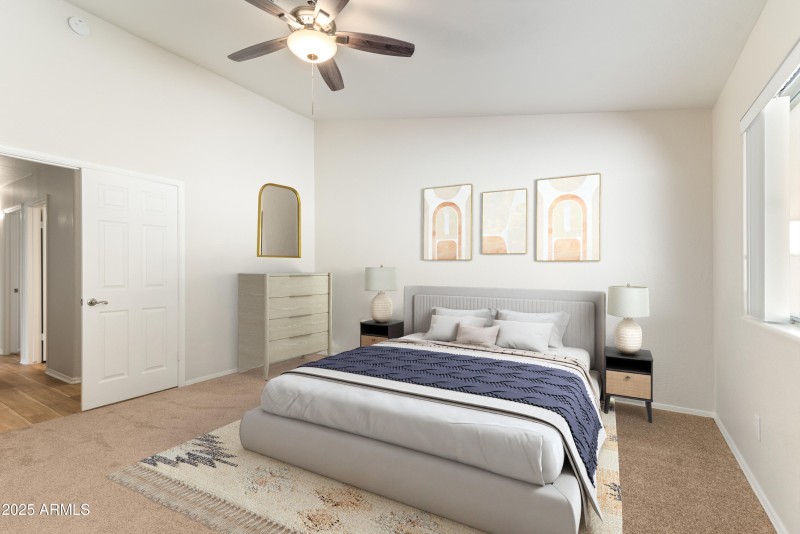 Primary Bedroom Staged