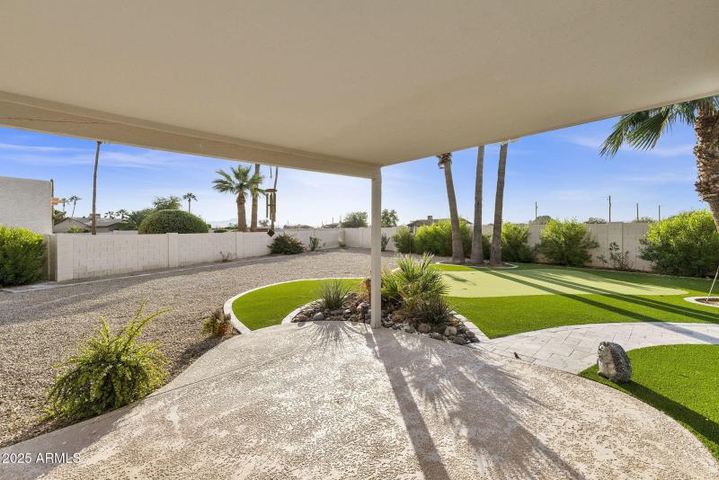 Covered patio view to yard