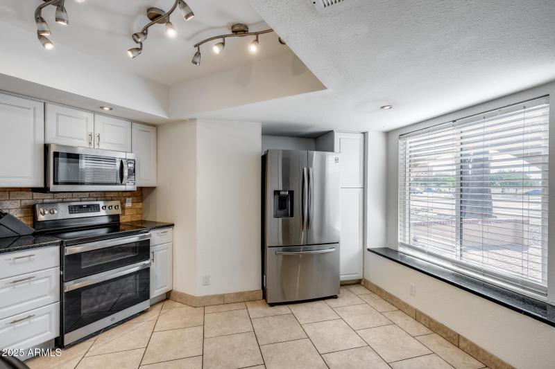 Cozy window seat in kitchen
