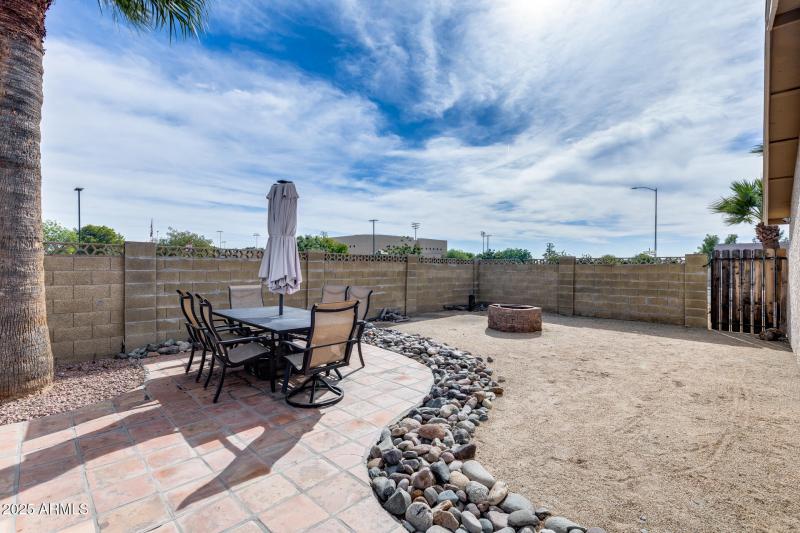 Seating area and firepit