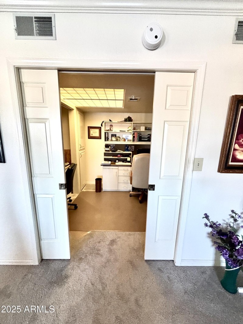 Pocket doors between den/office and LR