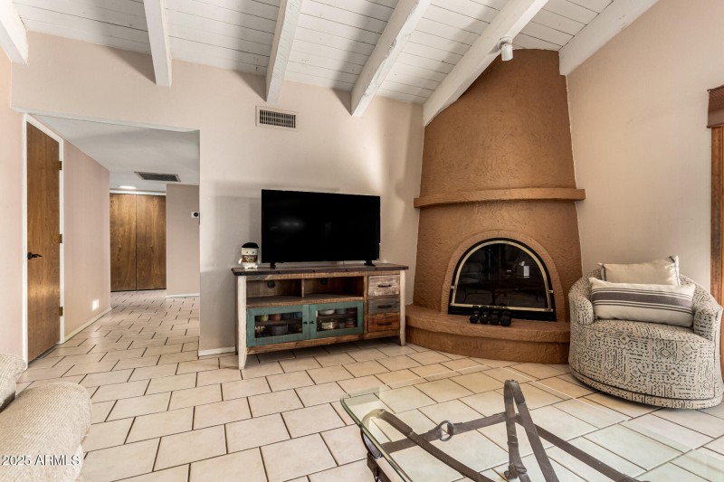 Vaulted ceilings in living space