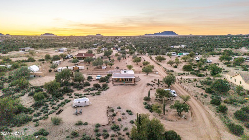 Aerial looking over the property