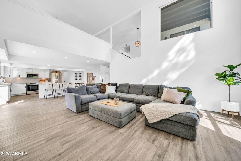 Living Room with Kitchen View