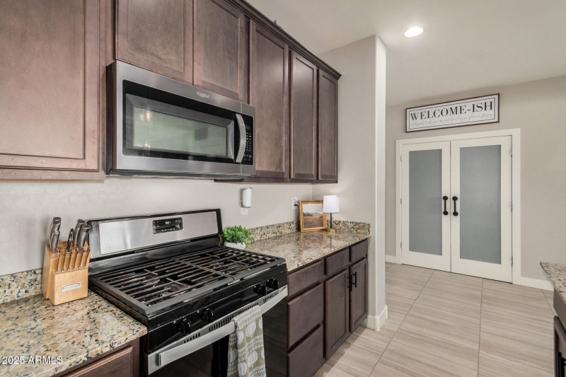 Gas range and stainless appliances