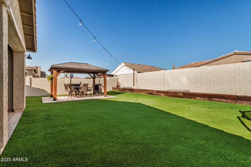Synthetic grass backyard