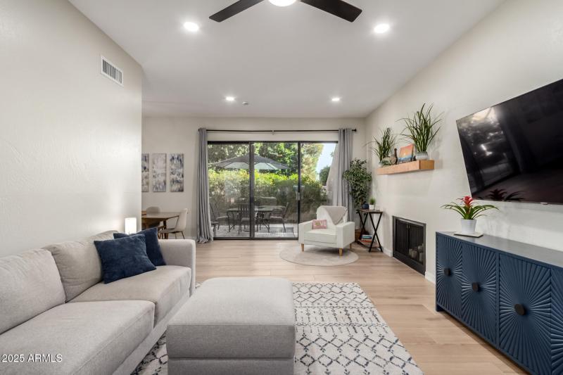 Living Room with Secluded Patio