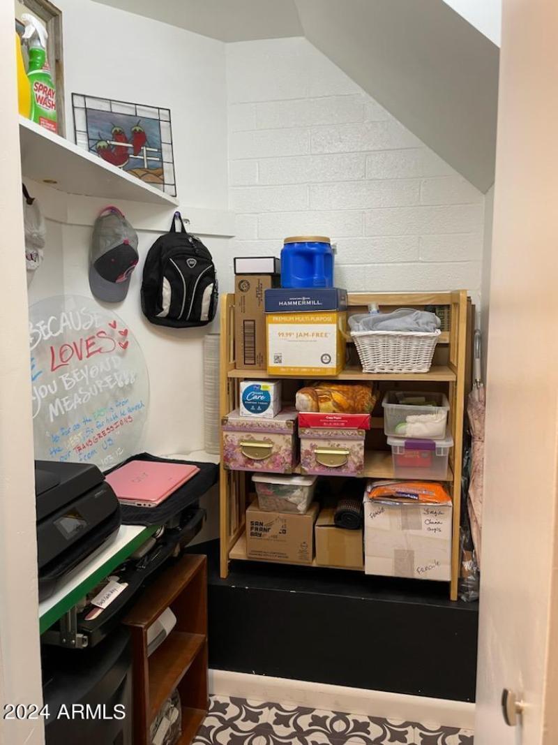 Downstairs storage closet