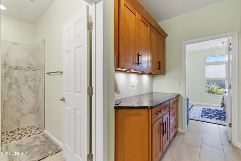 Linen storage at guest bath