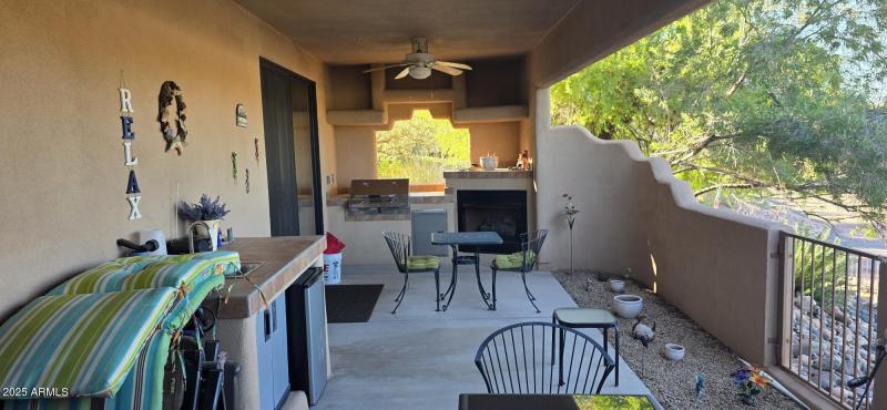 Outdoor fireplace and BBQ