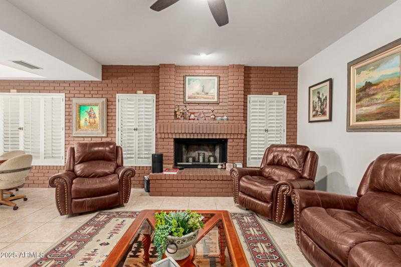 Wood burning fireplace