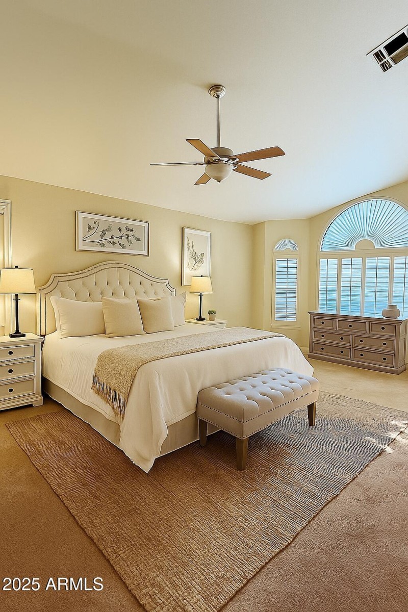 Virtually staged Primary Bedroom