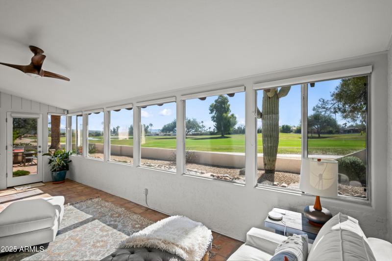 Windows to the golf course