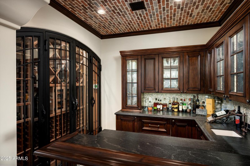 Wet Bar with Wine Wall