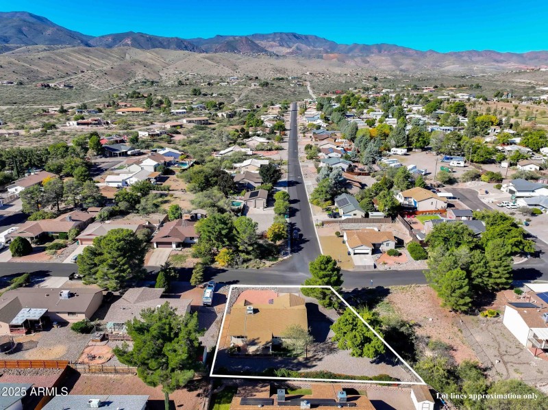 Aerial Back View with Property Line Sugg