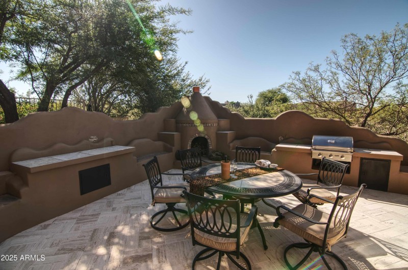Back Patio, fireplace and Grill Area